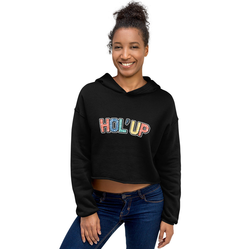 Hol' Up Paisley Crop Hoodie